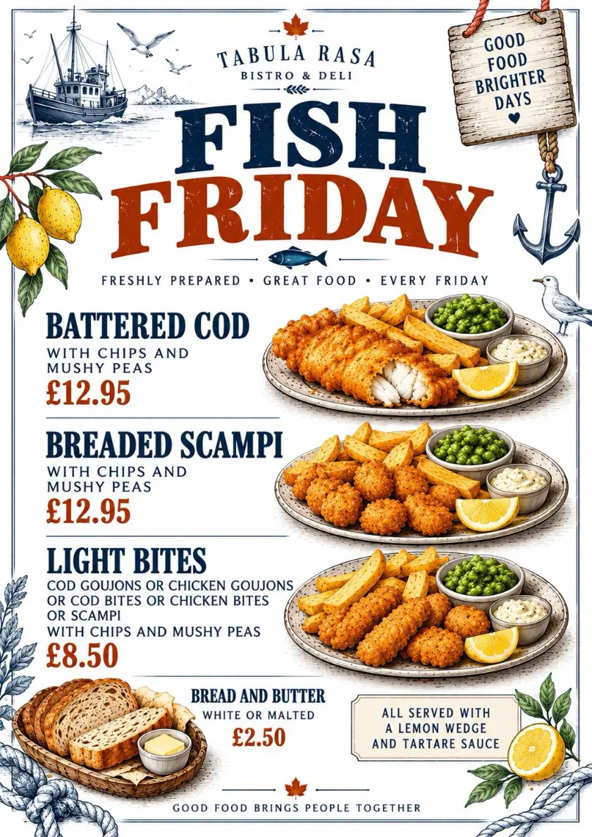 Fish Friday at Tabula Rasa is now a weekly favourite!