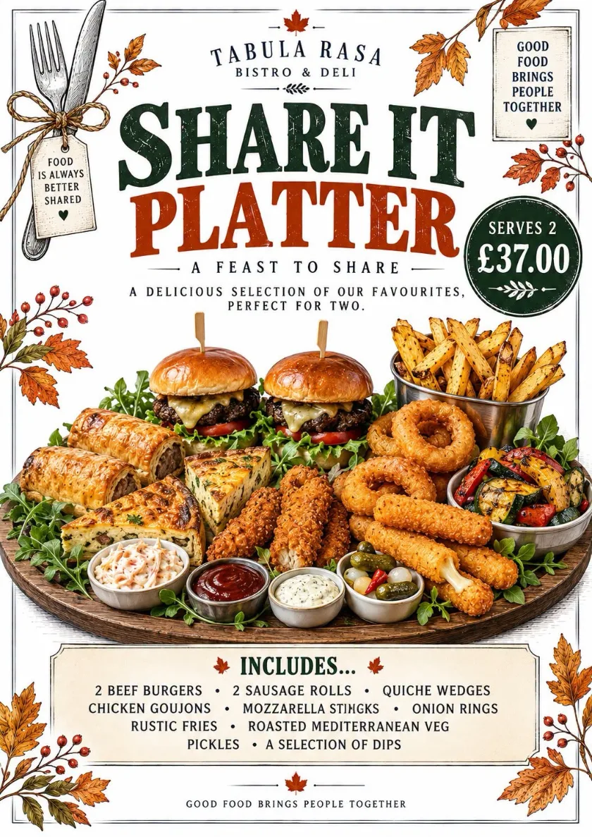 The Share It Platter for Two at Tabula Rasa Bistro in Louth