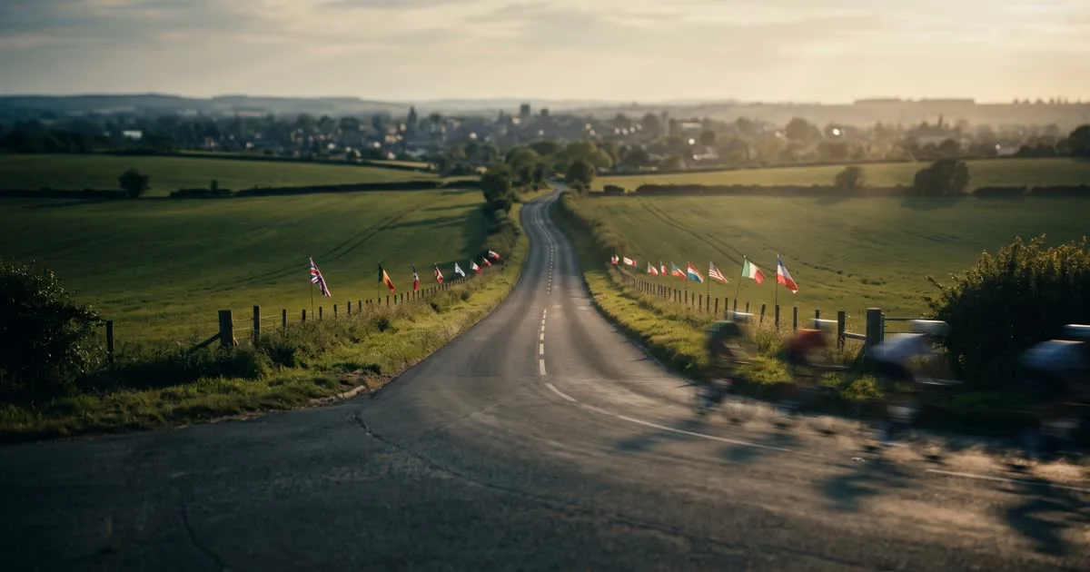 Cyclists on a bend in East Lindsey