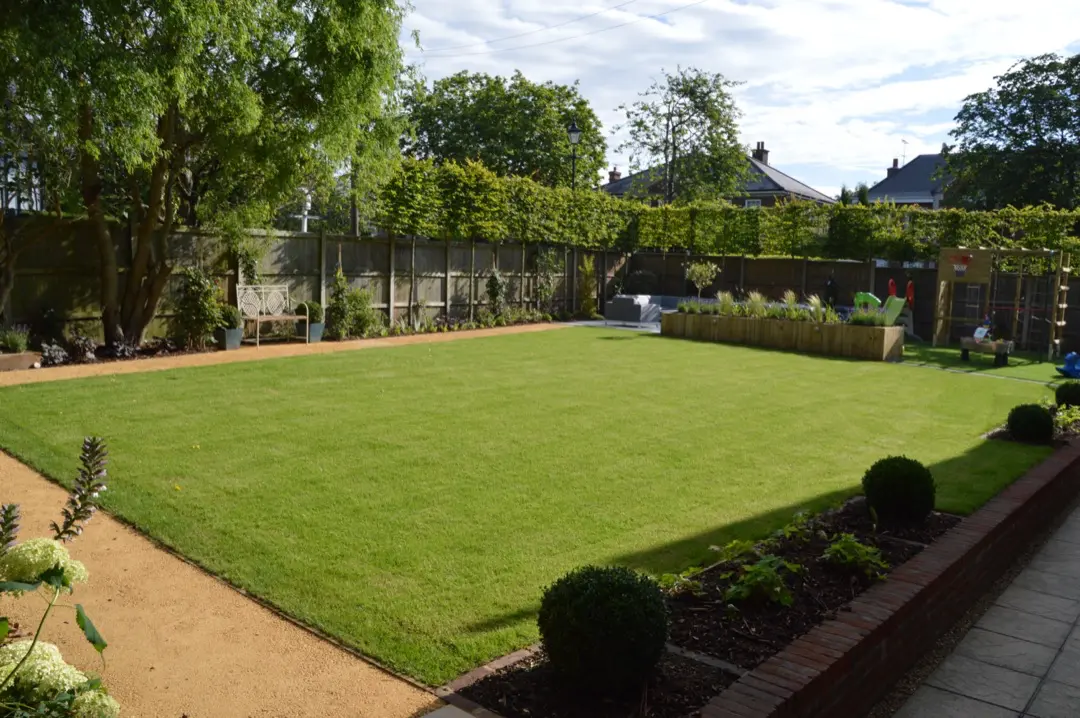 Landscaped lawn