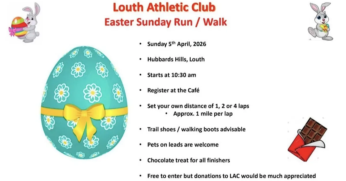 Louth Athletic Club Easter Sunday Run / Walk 2026 - Hubbards Hills