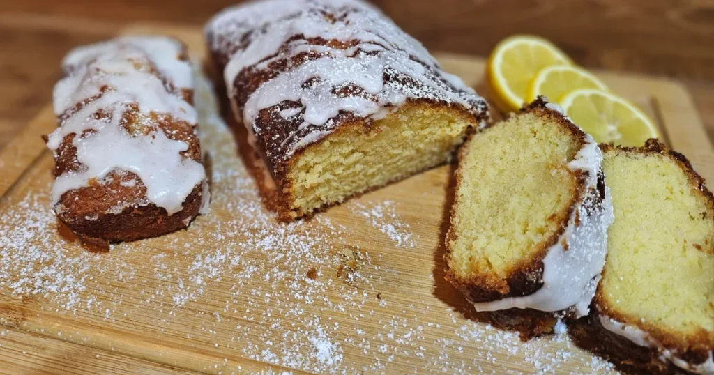 Home made lemon drizzle cake