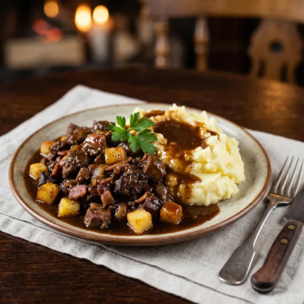 Lincolnshire Pigs Fry with Mash and Gravy