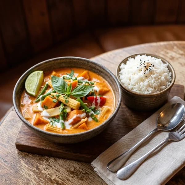 Vegetable Thai Red Curry with Rice